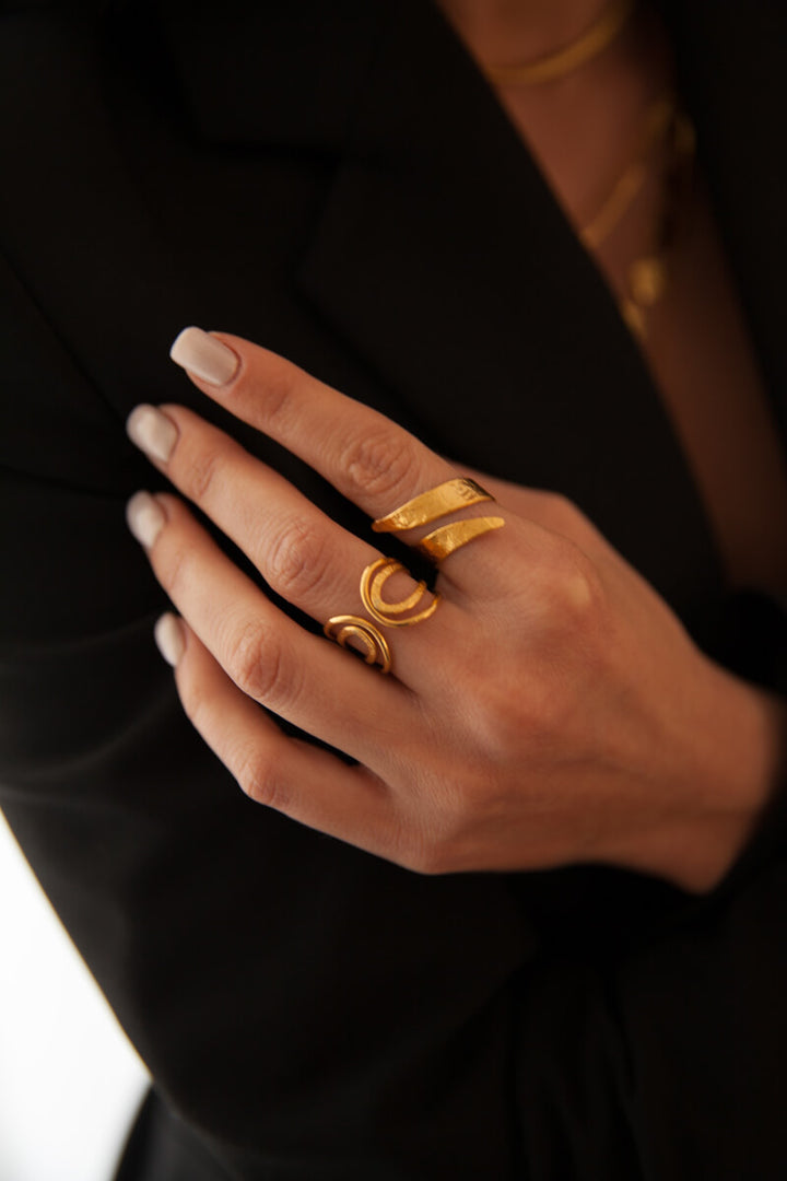 Yasèmia handmade greek jewellery gold plated modern elegant rings