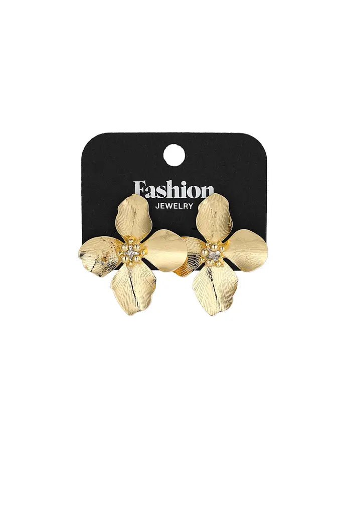 Jasmine Blumen Ohrringe Gold mit Strass | Yasèmia Earrings Yasèmia