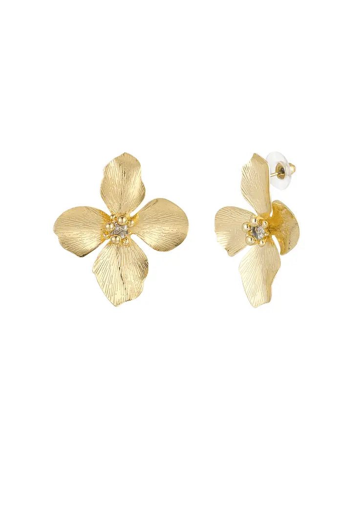 Jasmine Blumen Ohrringe Gold mit Strass | Yasèmia Earrings Yasèmia