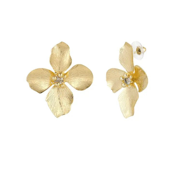 Jasmine Blumen Ohrringe Gold mit Strass | Yasèmia Earrings Yasèmia