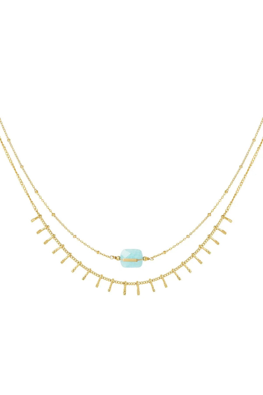 Yasèmia l Asrah Necklace - 18K Gold-Plated Stainless Steel with Hematite - Yasèmia