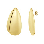 Yasèmia l Flat Drop Earrings Large - 18K Gold Plated Stainless Steel - Yasèmia