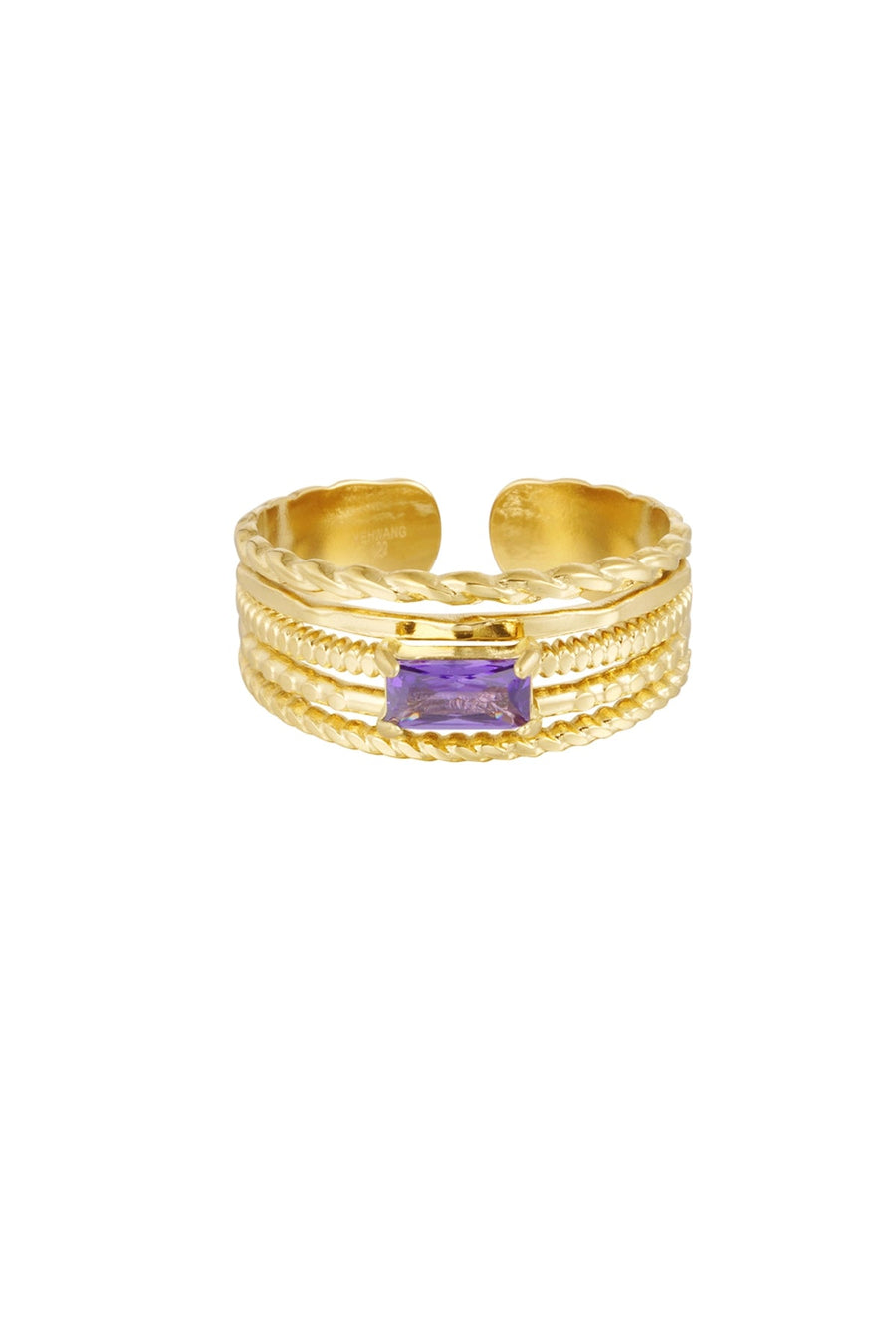 Yasèmia l Imen Ring - 18K Stainless Steel Gold Plated with Zircons - Yasèmia