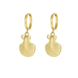 Yasèmia l Lesha Hoop Shell Earrings - 18K Gold - plated Stainless Steel - Yasèmia