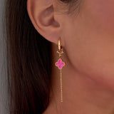 Ohrringe "Kleeblatt Nacht" in Pinkgold - Elegante 18K vergoldete Edelstahlaccessoires l Yasèmia Jewellery Yasèmia