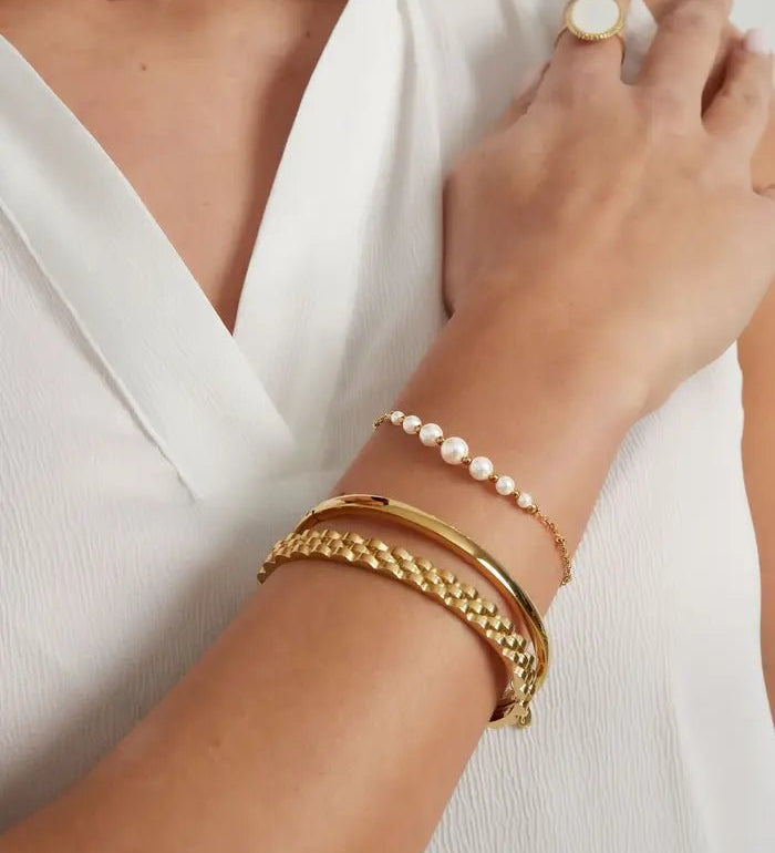 Yasèmia l Valiah Bracelet - 18K Gold Plated Stainless Steel with Pearls - Yasèmia