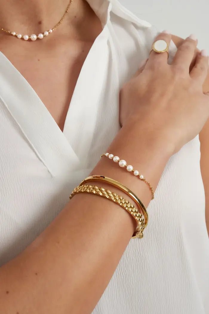 Yasèmia l Valiah Bracelet - 18K Gold Plated Stainless Steel with Pearls - Yasèmia