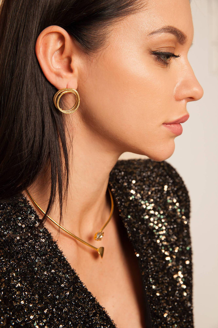 Artisia earrings from gold plated bronze greek handmade jewerly yasemia