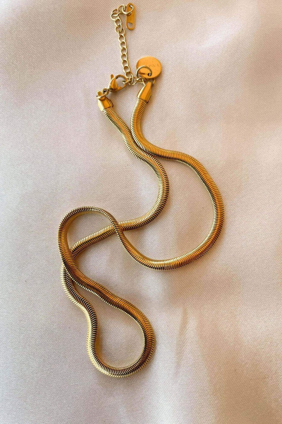 Kaila snake chain of stainless steel gold plated Greek handmade jewerly yasemia