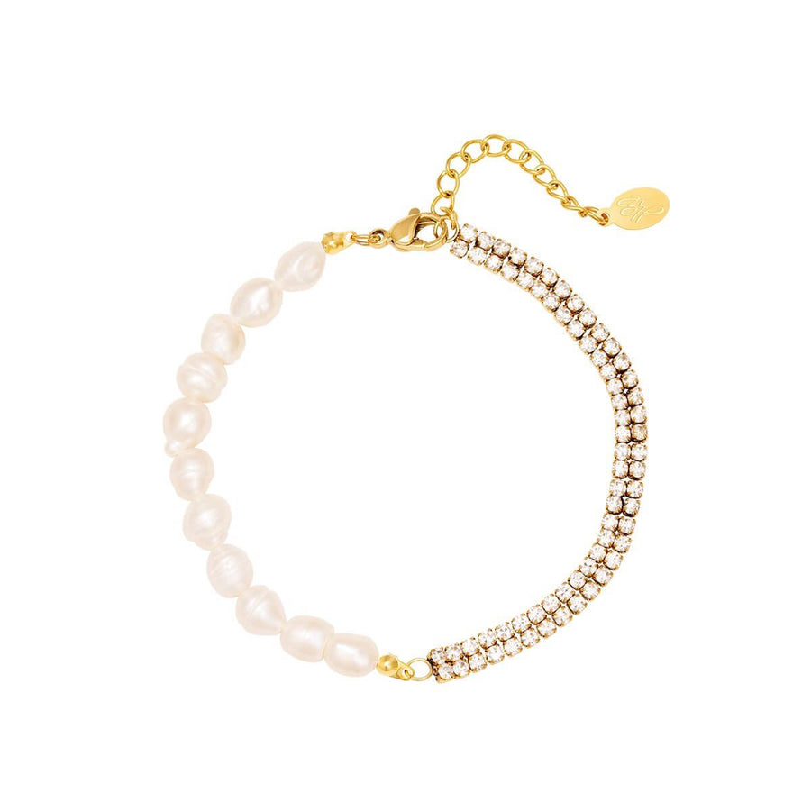Aiyla Bracelet - 18K Gold Plated Stainless Steel with Freshwater Pearls - Yasèmia