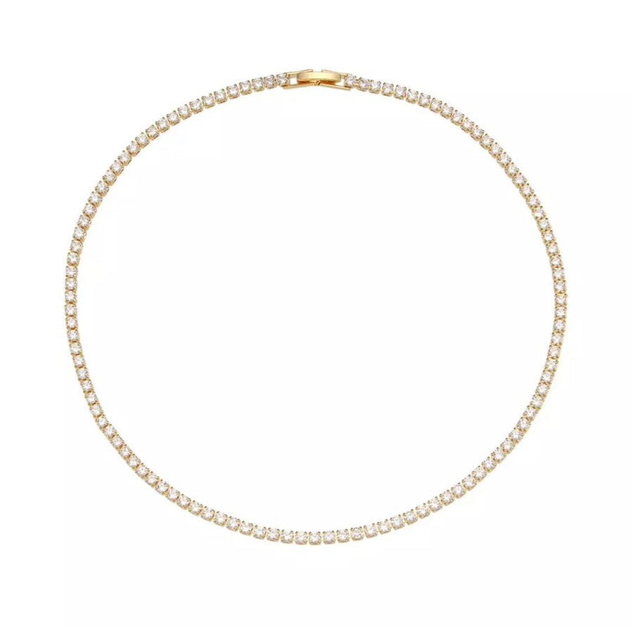 Amanda Choker Necklace - 18K Gold-Plated Stainless Steel with Zircons - Yasèmia