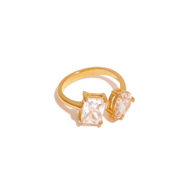Candy Ring - 18K Gold Plated Stainless Steel with Zircons - Yasèmia