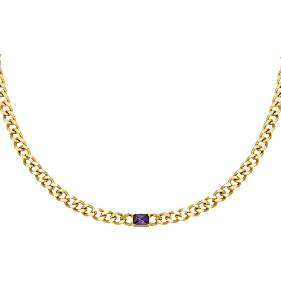 Chloè Chunky Chain Necklace - 18K Goldplated Stainless Steel with Zircon - Yasèmia