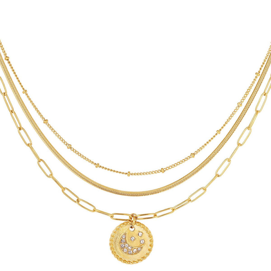 Cielo Necklace - 18K Gold-plated with zircons - Yasèmia