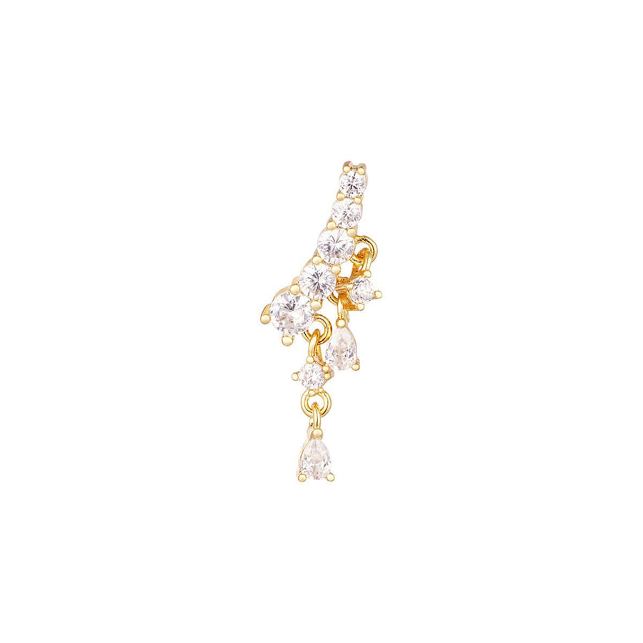 Deliah Piercing Earrings - 18K Gold Plated Zircon - Yasèmia