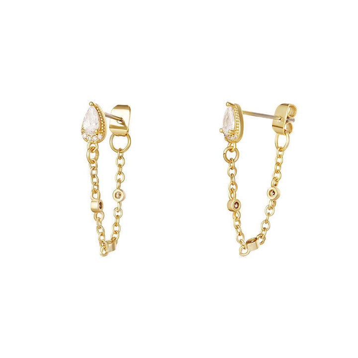 Denya Earrings - 18K Gold Plated Zircon - Yasèmia