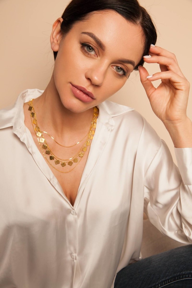 Electra Necklace - Gold Plated Bronze - Yasèmia