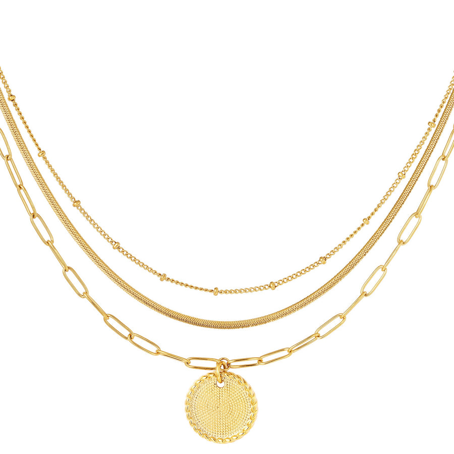 Yasèmia l Cielo Triple Chain Necklace - 18K Gold-plated with Zircons