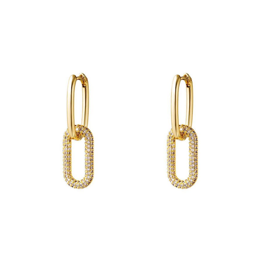Nastazia Earrings - 18K Gold-Plated with Zircons - Yasèmia
