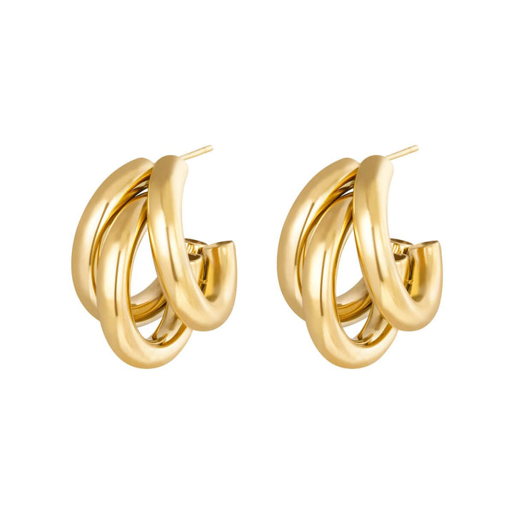 Olia Hoop Earrings - 18K Gold-plated Stainless Steel - Yasèmia