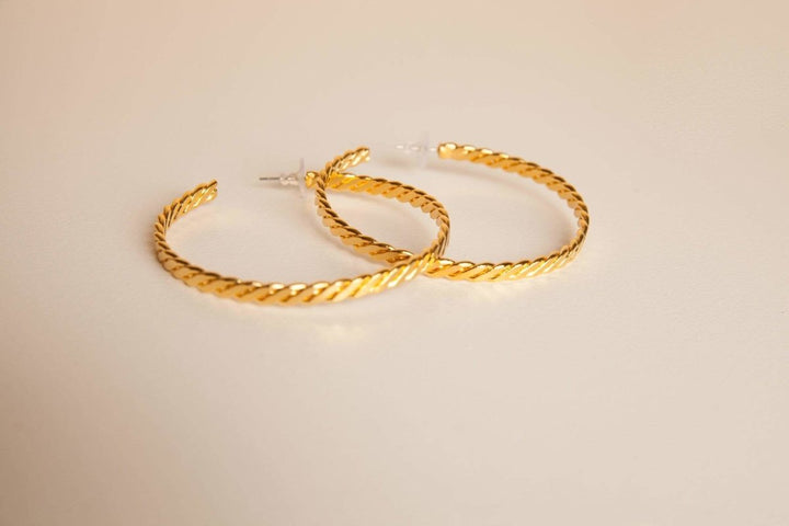 Paloma Hoop Earrings - Gold Plated Bronze - Yasèmia
