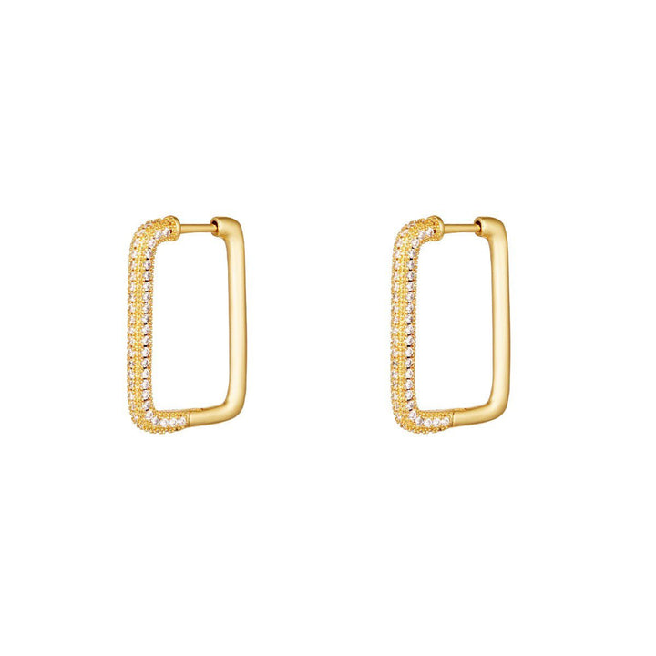 Syrina Huggies Earrings - 18K Goldplated with Zircons - Yasèmia