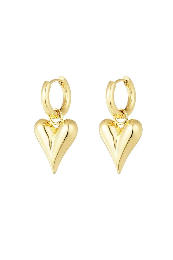 Yasèmia l Aylia Heart Hoop Earrings - 18K Gold-plated Stainless Steel - Yasèmia