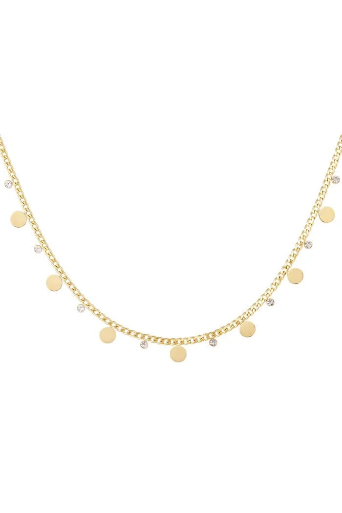 Yasèmia l Siren Chain Necklace - 18K Gold-plated Stainless Steel with Rhinestones - Yasèmia